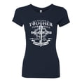 thumbnail image 2 of Wild Bobby, My Savior Is Tougher Than Nails Revelation 1:18, Inspirational Christian, Women Slim Fit Junior Tee, Navy, XX-Large, 2 of 5