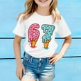 thumbnail image 4 of XAOFW Kids 6 7 T-Shirt Graphic Number Print Blend Girls Boys Short Sleeve Round Neck Soft Breathable Party Night Tops, 4 of 4