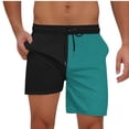 thumbnail image 2 of Akafmk Mens Beach Shorts Two-Layer Color Print with Pockets Drawstring Elastic Waist Shorts Pants S, 2 of 4