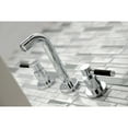 thumbnail image 4 of Kingston Brass KS8121DKL Kaiser 2-Handle Wall Mount Bathroom Faucet, Polished Chrome, 4 of 5