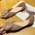 thumbnail image 6 of Fesfesfes Women Flats Shoes Pointed Toe Four Seasons Shallow Mouth Pointed Soft Sole Pean Shoes Bowknot Water Diamond Ladle Shoes 40(7.5), 6 of 6