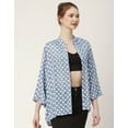 thumbnail image 6 of Moomaya Printed Oversize Top For Women, Full Bell Sleeve, Button Down Shirt Top, 6 of 8