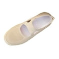 thumbnail image 2 of Miluxas Women Mary Jane Shoes Slip On Walking Flats Comfortable Dressy Knit Washable Casual Nurse Shoe Beige 8.5(41), 2 of 6