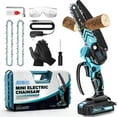 thumbnail image 1 of SUSUZI 8 inch  Mini Chainsaw , Portable Electric Cordless Chainsaw Set,Battery Powered, Small Handheld Chain Saws Pruning for for Wood Cutting Trimming Tree Branches, 1 of 7