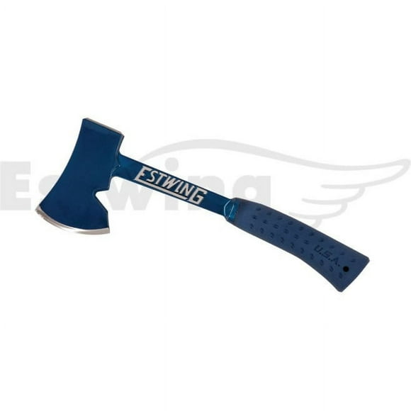 Estwing Camper's Axe - 14" Hatchet with Forged Steel Construction & Shock Reduction Grip - E6-25A , Blue