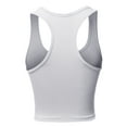 thumbnail image 3 of A2Y Women's Basic Cotton Casual Scoop Neck Cropped Racerback Tank Tops White L, 3 of 5