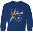 thumbnail image 3 of Inktastic Faith over Fear Parkinson's Awareness with Red Tulip Long Sleeve Youth T-Shirt, 3 of 5