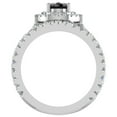 thumbnail image 3 of Pear Cut Black Diamond Double Halo Wedding Ring Set 18K White Gold 2.10 Carat (G,VS1), 3 of 5