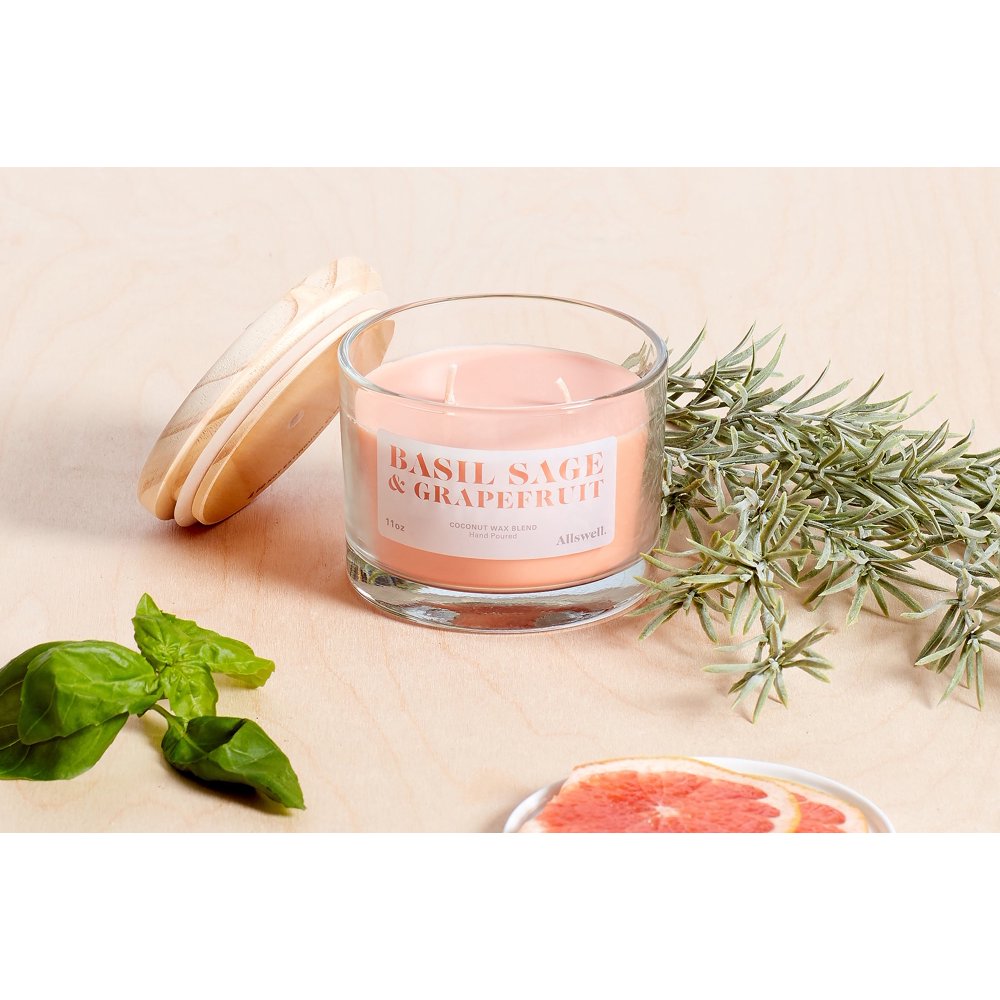 Allswell Basil Sage and Grapefruit Coconut Wax Blend Candle, 11 oz