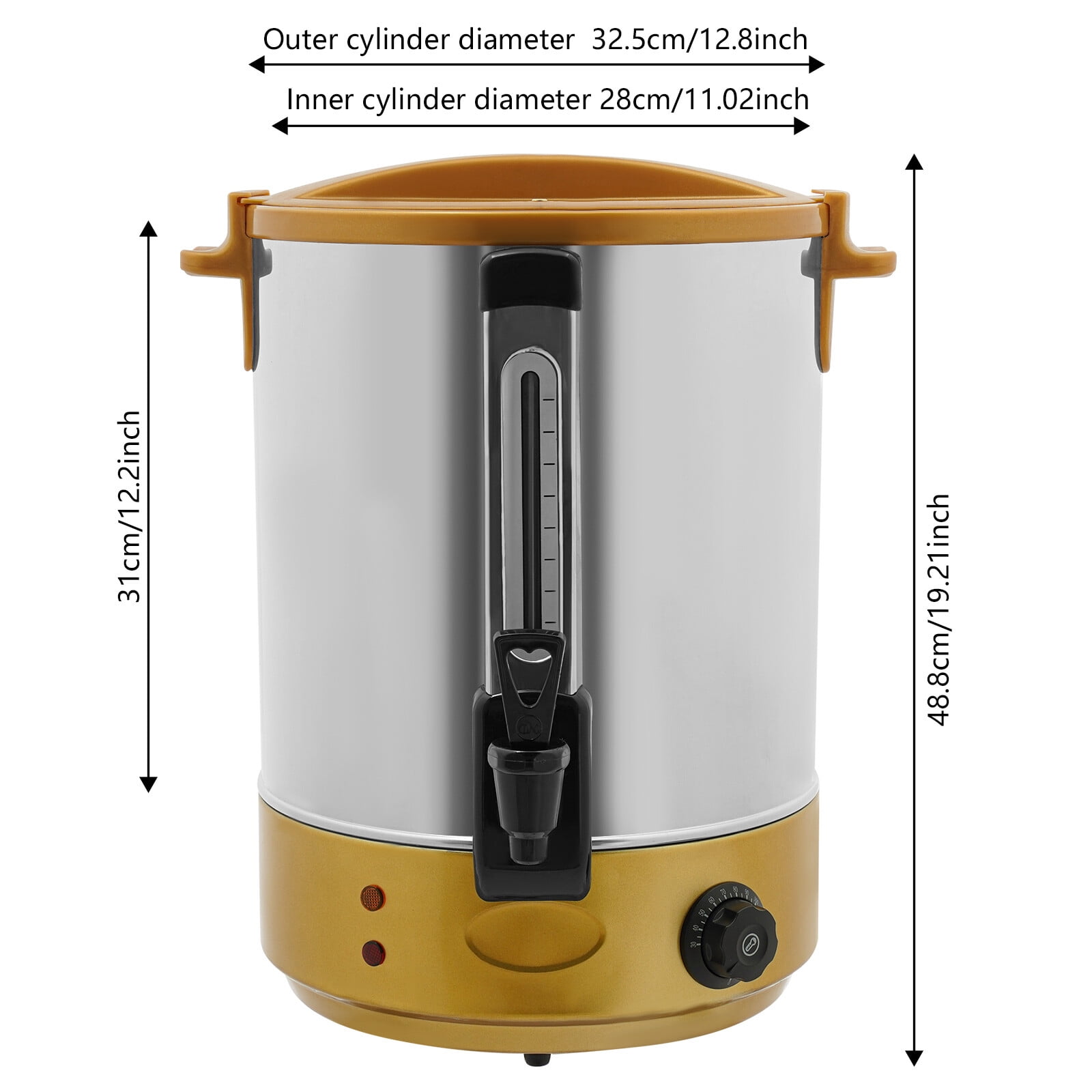 19.2 L 304 Stainless Steel Commercial Hot Water Dispenser with Water Level Gauge