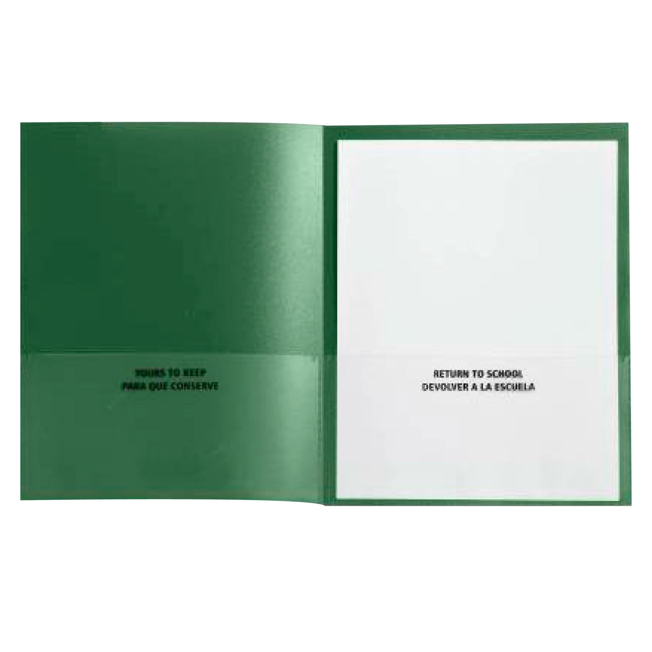 School Smart 1540642 Take Home Heavy-Duty Folder, Green - Pack of 24