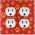 thumbnail image 1 of Metal Light Switch Plate Cover Puppy Dog Paw Prints Burnt Orange DOG032, 1 of 13