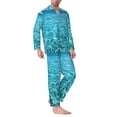 thumbnail image 2 of Fotbe Crystal Clear Ocean Waves Pattern Long Sleeve Pajama Set for Men,Sleepwear Set,2-piece Loungewear Set,Soft PJs Comfy Nightwear with Pockets-X-Large, 2 of 7
