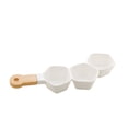 thumbnail image 1 of Matt Collection Snack Dish With Divided Porcelain Compartments and Bamboo Handle 36x13x5cm, 1 of 6