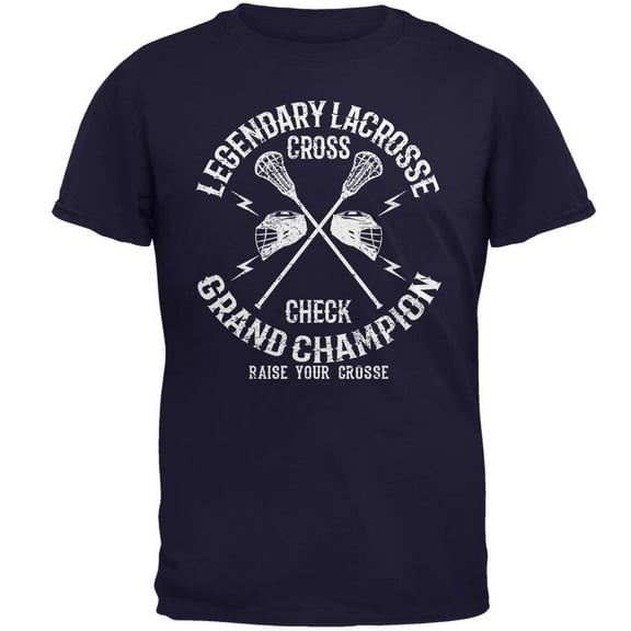 Lacrosse Cross Check Champion Mens T Shirt Navy LG