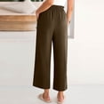 thumbnail image 3 of AzureSilk Women's Fashion -Colour Elasticated High-Waisted Cropped Trousers With Pockets, Size S-2XL, 3 of 4