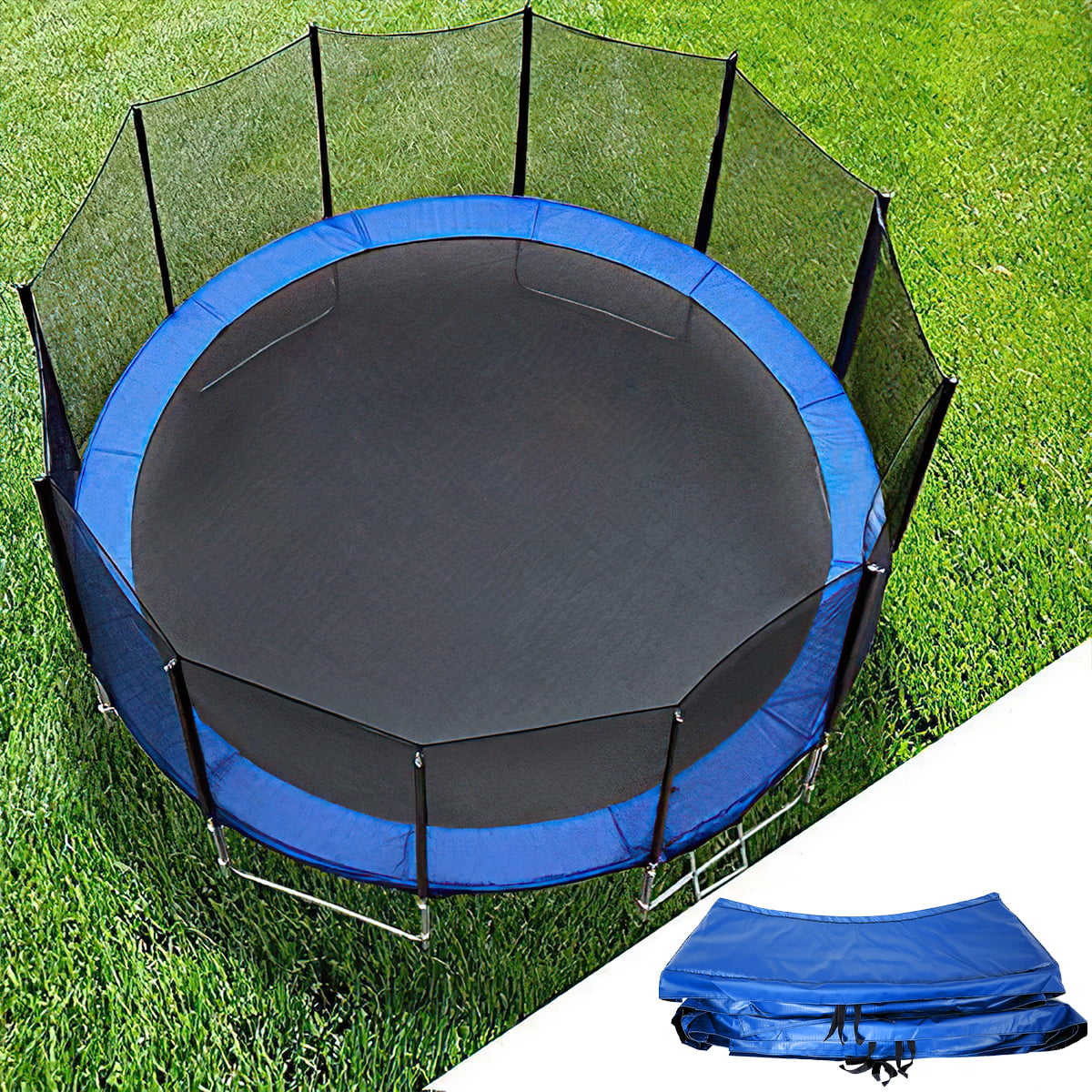 Blue Replacement Outdoor Round Trampoline Safety Spring Pad COVER 10ft 