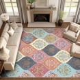 thumbnail image 4 of Bleum Cade Boho Floral Area Rug 5x7 Washable Soft Faux Wool Rug Carpet for Living Room Bedroom, 4 of 10
