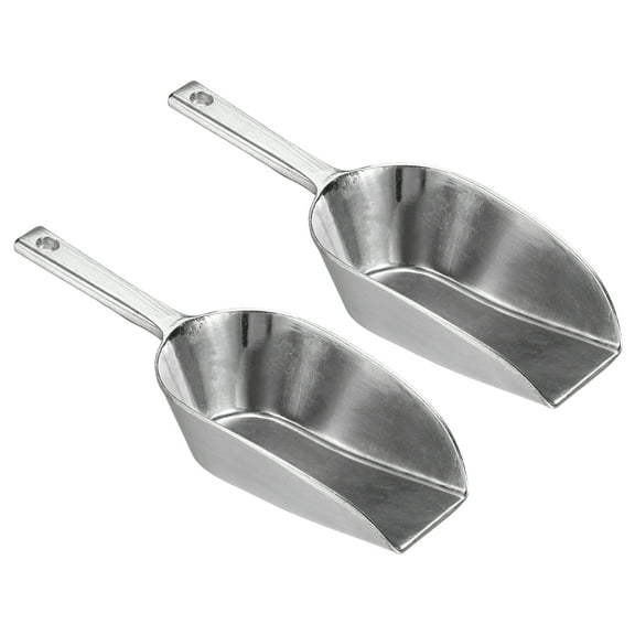 Uxcell Aluminum 5.12" Small Ice Maker Flour Cereal Sugar Utility Shovel Ice Scoops, Silver 2 Pack