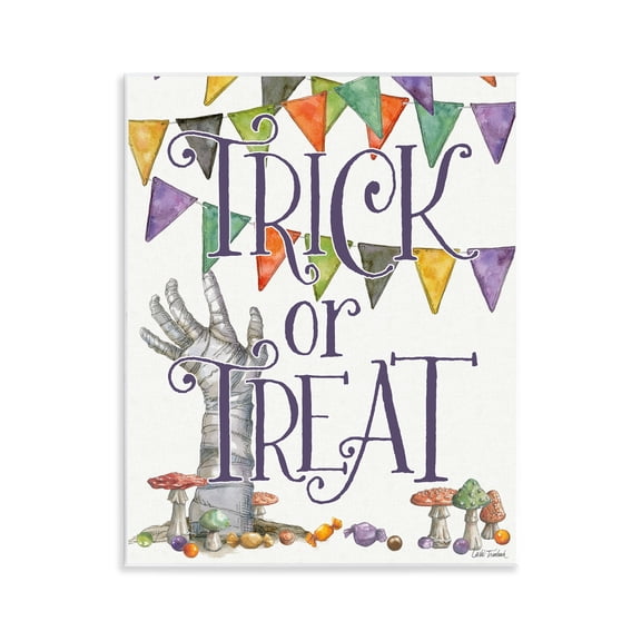 Stupell Industries Spellbound Trick Or Treat Wall Plaque Art design by Leslie Trimbach, 14 x 11