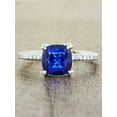 thumbnail image 2 of Limited Time Sale 1.25 carat Sapphire and Diamond Engagement Ring in 10k White Gold for Women, 2 of 2