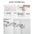 thumbnail image 5 of No Hook Shower Curtain with Snap in Liner, Geometric Hand Drawn White Ethnic Stripes Hotel Shower Curtains for Bathroom, Washable Shower Curtain Liner Set with Mesh Top Window, 54"x78", 5 of 6