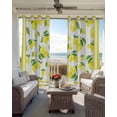 thumbnail image 3 of Yellow Lemon Black Out Curtains 84 Inch Long for Living Room, Summer Watercolor Fruits Leaf Blackout Curtain Shade Thermal Insulated Window Curtains Grommet Drapes 42"x84" 2 Panels, 3 of 8