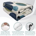 thumbnail image 4 of King Quilt Set 96''x106'', Navy Blue Green Floral Lightweight Summer Bedspread Coverlet Set with 2 Pillow Shams, Vintage Botanical Leaves Breathable All Season Quilt Bedding for Bedroom/Guest Room, 4 of 9