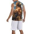 thumbnail image 2 of Naloa Blue Sky White Cloud Eagle Basketball Jersey Reversible Men's Mesh Athletic Sports Shirts Training Practice S-4XLMedium, 2 of 6