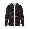 thumbnail image 1 of Balery Heart and Stars Sudadera ligera de manga larga con capucha y protección solar UPF 50+ para hombre y mujer, ideal para pesca y running-Medium, 1 of 6
