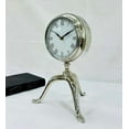 thumbnail image 4 of Silver Maritime Nautical Style Desk Stand Analog Clock – Elegant Office Desk Decorative Timepiece, 4 of 4