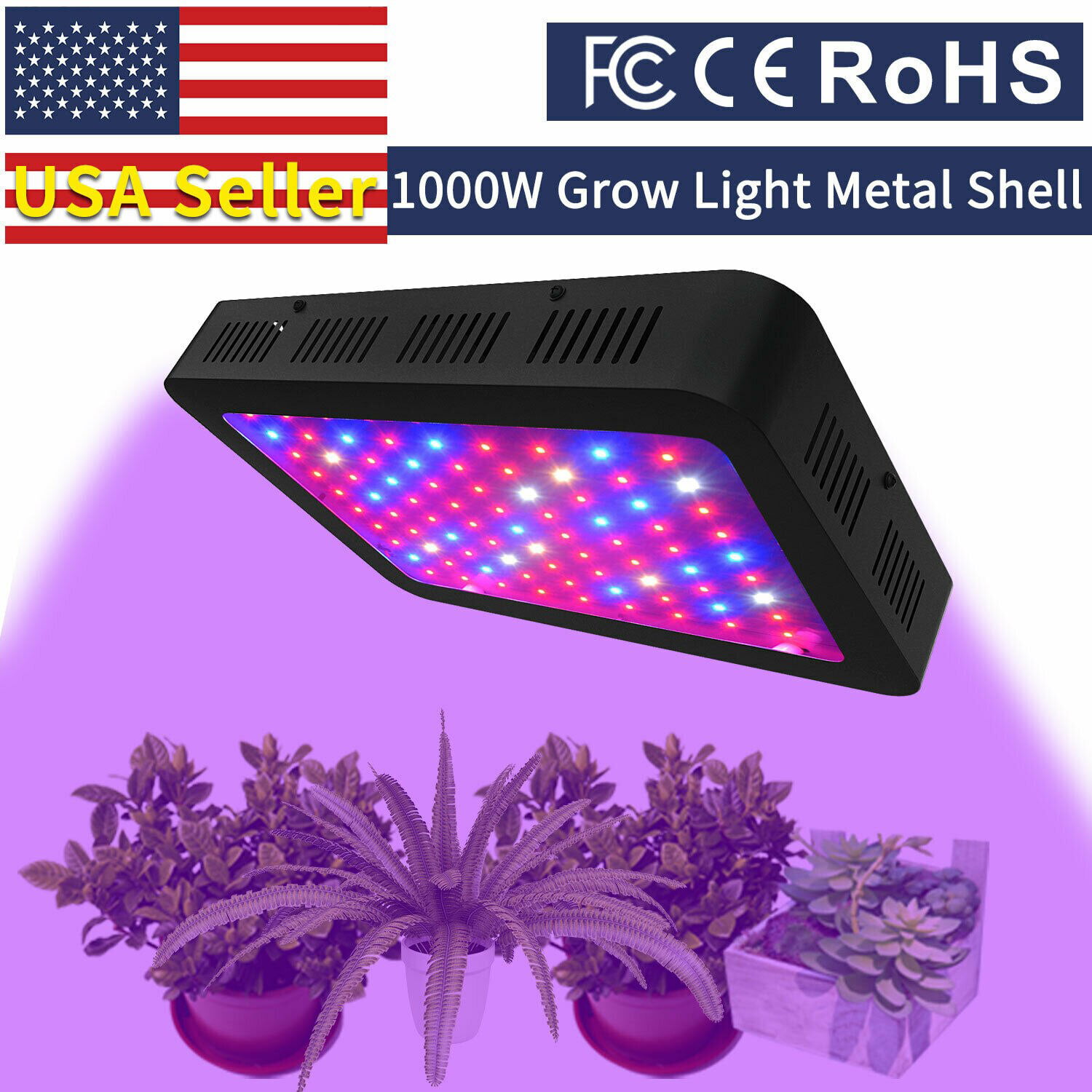 1000W LED Grow Light Bulb Lamp Panel For Indoor Hydroponic Veg Flower Plant