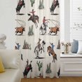thumbnail image 5 of Western Cowboys Sheer Curtains 72 Inches Long, Beige Vintage Country Cactus Light Filering Curtains, Breathable Simi Curtain Privacy Drapes for Living Room Bedroom Lightweight Window Treatment, 5 of 9