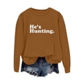thumbnail image 5 of Womens Oversized Sweatshirt Crewneck Long Sleeve Fleece Lined Pullover Tops Fall Outfits Winter Clothes Coffee M, 5 of 7