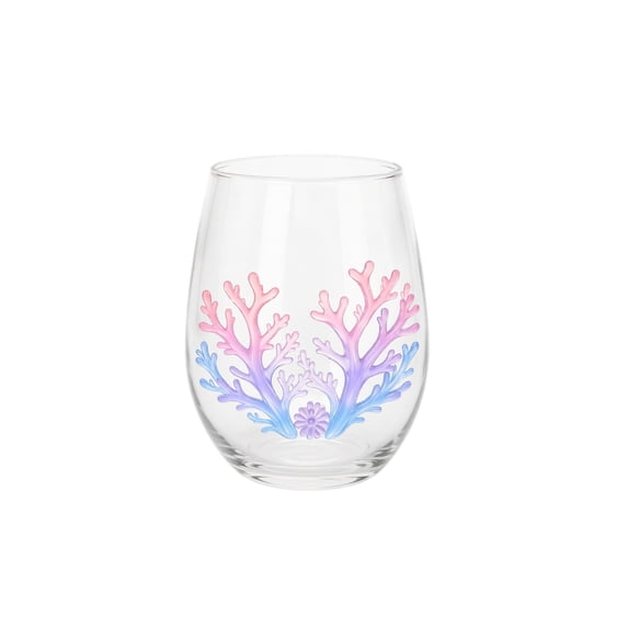Pastel Coral Flower Themed Drinking Glassware,Unique Ocean Themed Glassware, Antique Art Deco Baroque Bohemian Chic Classic Coastal Contemporary Farmhouse Minimalist Modern Retro