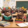 thumbnail image 2 of Two-piece Wooden Cow Figurine Decoration Cow Gift Calf, 2 of 5