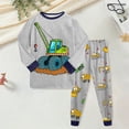 thumbnail image 2 of HCNTES Children's Thermal Underwear Set Drop Shoulder Top Pullover and Soft Pants All-Weather Clothes Loungewear Pajamas Outfit Set for Kids(Grey,3-4 Years), 2 of 5