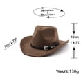 thumbnail image 4 of Felt Cattleman Cowboy Hat Wide Brim Shapeable Western Hat for Women Cowgirl Rodeo Party Halloween Country Festival, 4 of 5