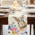 thumbnail image 3 of Table Runners 72 Inches Long Dress Scarves, Bunny Easter Farmhouse Kitchen Table Runner, Coffee Tablerunners, Vintage Spring Floral Blue Eucalyptus Leaves 14x72 Inch, 3 of 9