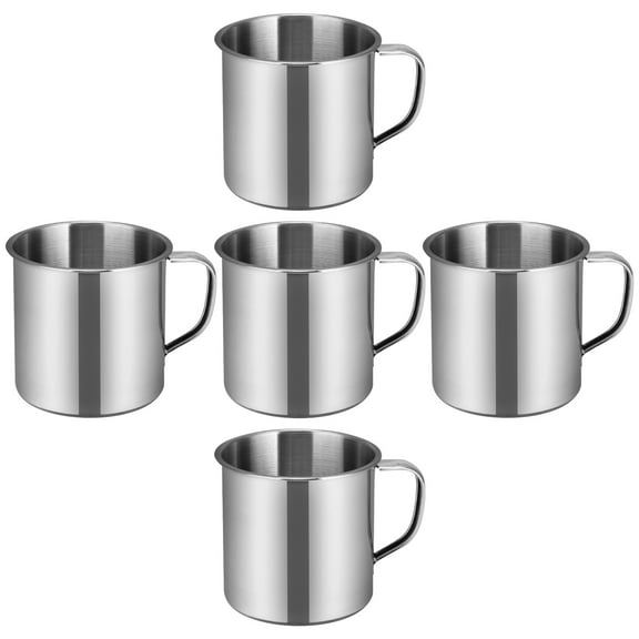 Tineasur 5pcs Water Cups for Kids Recyclable Stainless Steel Drinking Cups for Camping Back to School