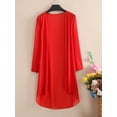 thumbnail image 2 of iiniim Womens Casual 3/4 Sleeve Open Front Lightweight Drape Cardigan with Irregular Hem, 2 of 7