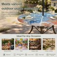 thumbnail image 6 of Round Outdoor Tablecloth with Umbrella Hole and Zipper, Blue Red Seahorse Coastal Tablecloth with Elastic Waterproof, Retro Beach Coral Nautical Patio Table Covers for 36" - 44" Picnic Pool Tables, 6 of 9