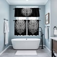thumbnail image 4 of Crystal Chandelier Kitchen Curtains Valances and Tiers Set of 3 Candle Vintage Abstract Black Background Tier Curtains and Valance with Rod Pocket for Small Windows, 27.5"x24", 4 of 9