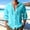 (Casual 285)Light Blue, variant on Mens Summer Jackets Fashion Outerwear Casual Solid Button Round-neck Long Sleeve With Hooded Outer Tops