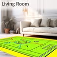 thumbnail image 2 of ODIKA 6'x9' Machine Washable Non-Slip Area Rug, Championship Game Turf Action Scene With Player Movement Paths High Traffic Rug with Pad, Green, 675675, 2 of 8