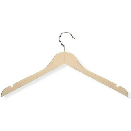 Honey Can Do 5-Pack Basic Shirt Hanger, Maple Finish
