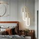 thumbnail image 4 of Modern LED Brass Pendant Lights Nordic Bedroom Bedside Long-line Chandeliers Creative U-shaped Tube 360 Degree Hanging Lamps, 4 of 5