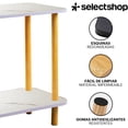 thumbnail image 4 of Mesa Centro Lateral Minimalista Madera Doble Repisa 60cm Color Blanco Marmoliado, 4 of 7
