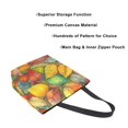 thumbnail image 3 of FORMRS Womens Canvas Tote Bag with Zipper Inner Pocket Shoulder Handbag, Retro Autumn Leaves, 3 of 7