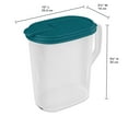 thumbnail image 2 of Mainstays 1 Gallon Oval Pitcher, Freezer- and Dishwasher-Safe, Durable Food-Safe Plastic, BPA-Free, Teal Lid, 2 of 11